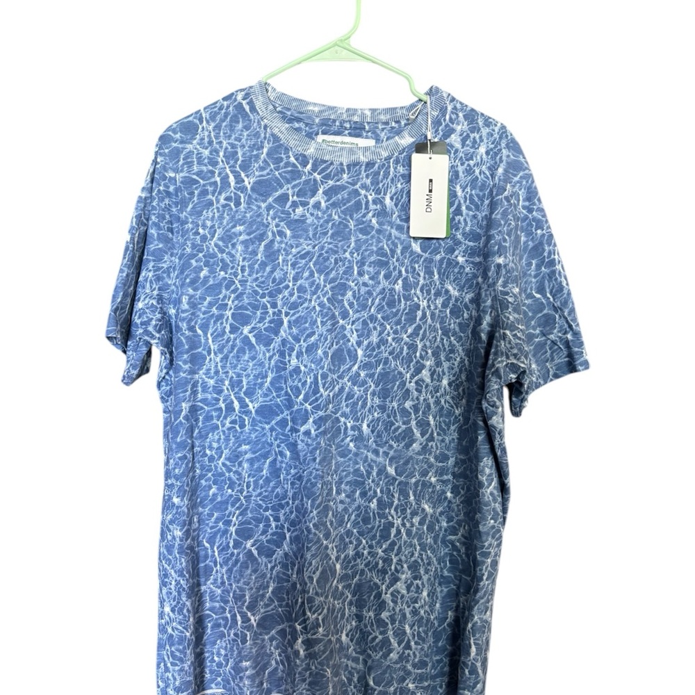 Blue and White Patterned T-Shirt